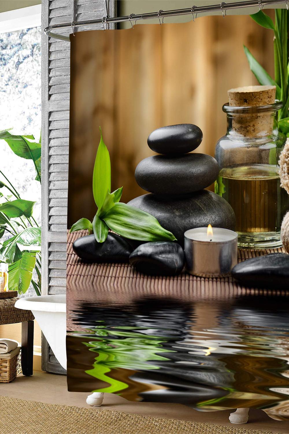 Espacio de baño zen con detalles naturales